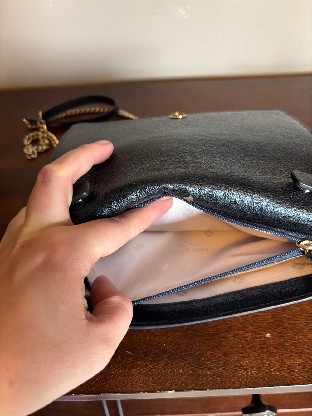 Metallic Blue Kate Spade Crossbody - Picture 7 of 9